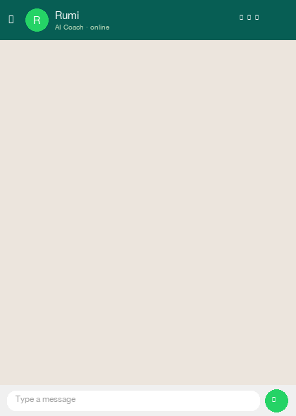 Rumi WhatsApp coaching conversation. Teacher sends voice note, Rumi analyzes and coaches